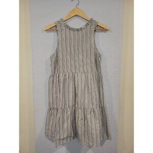 Altar'd State Black and White Striped Tiered Mini Dress